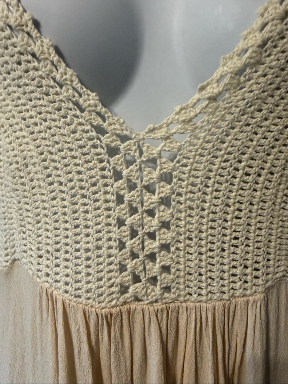 Ark & Co Cream Crochet-Top Maxi Dress - Picture 2 of 7